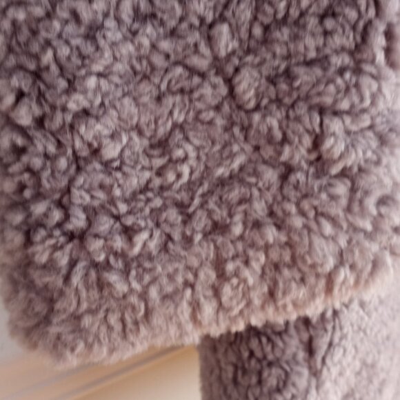 'SAM EDELMAN' Grey Hooded Faux Fur Coat Size XL NWT - Picture 4 of 14